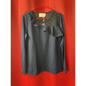 Evy's Tree Gray Sweater with Lace Detail